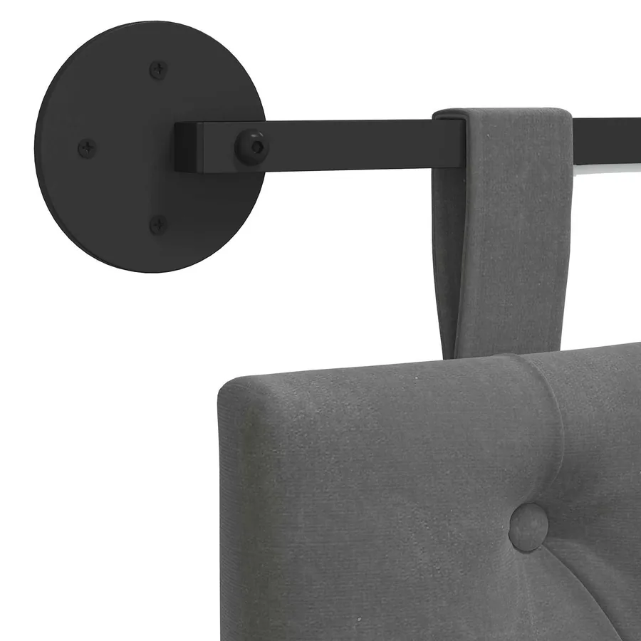 Tête de lit suspendue Avec lumière LED Gris foncé Velours - 10