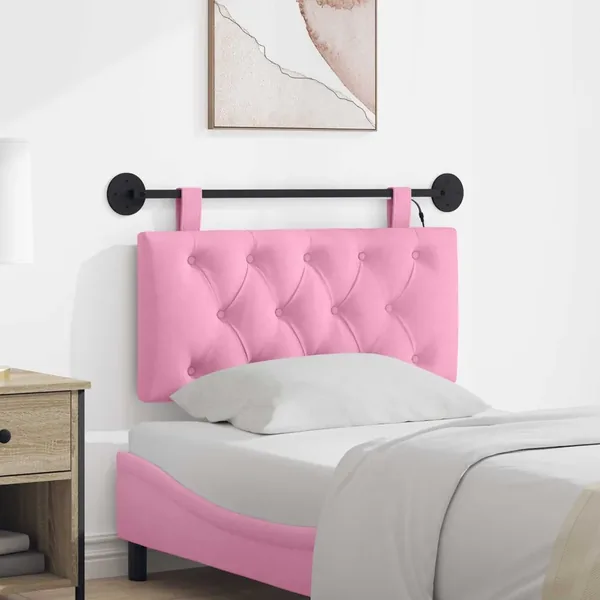 Tête de lit suspendue Avec lumière LED Rose Tissu