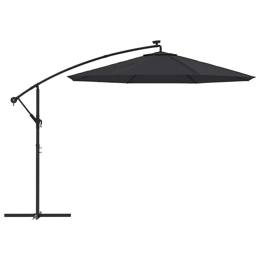 Tissu de remplacement pour parasol déporté Noir 350 cm - 5