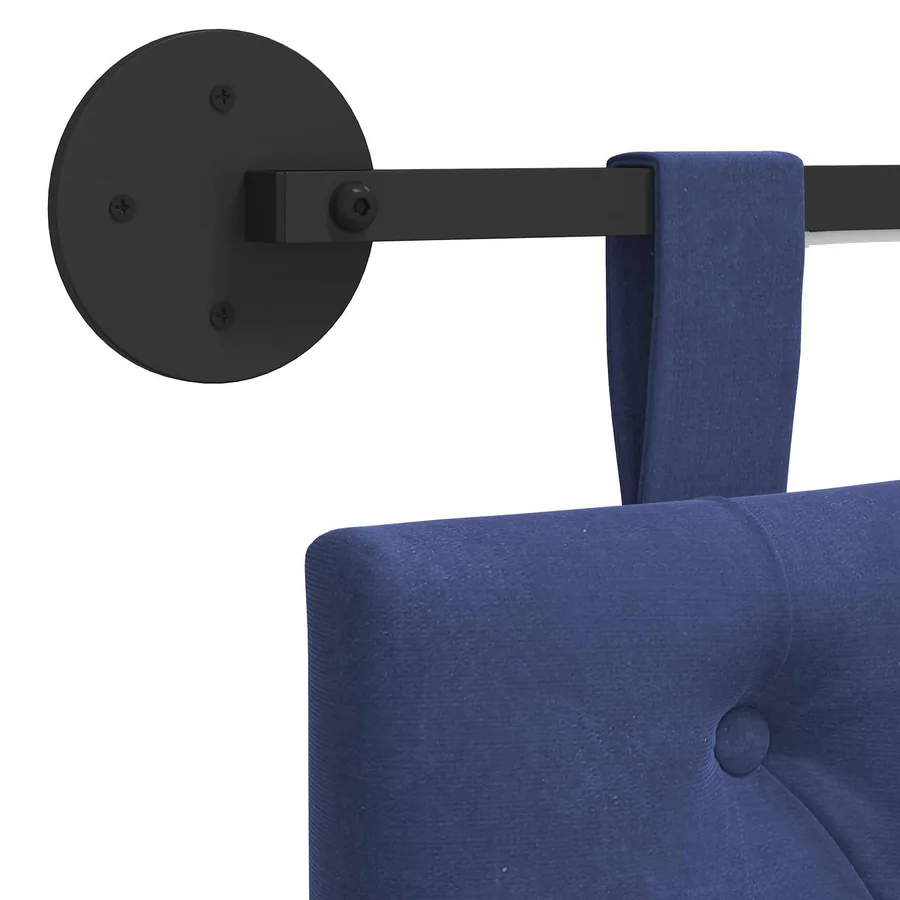 Tête de lit suspendue Avec lumière LED Bleu police Velours - 8