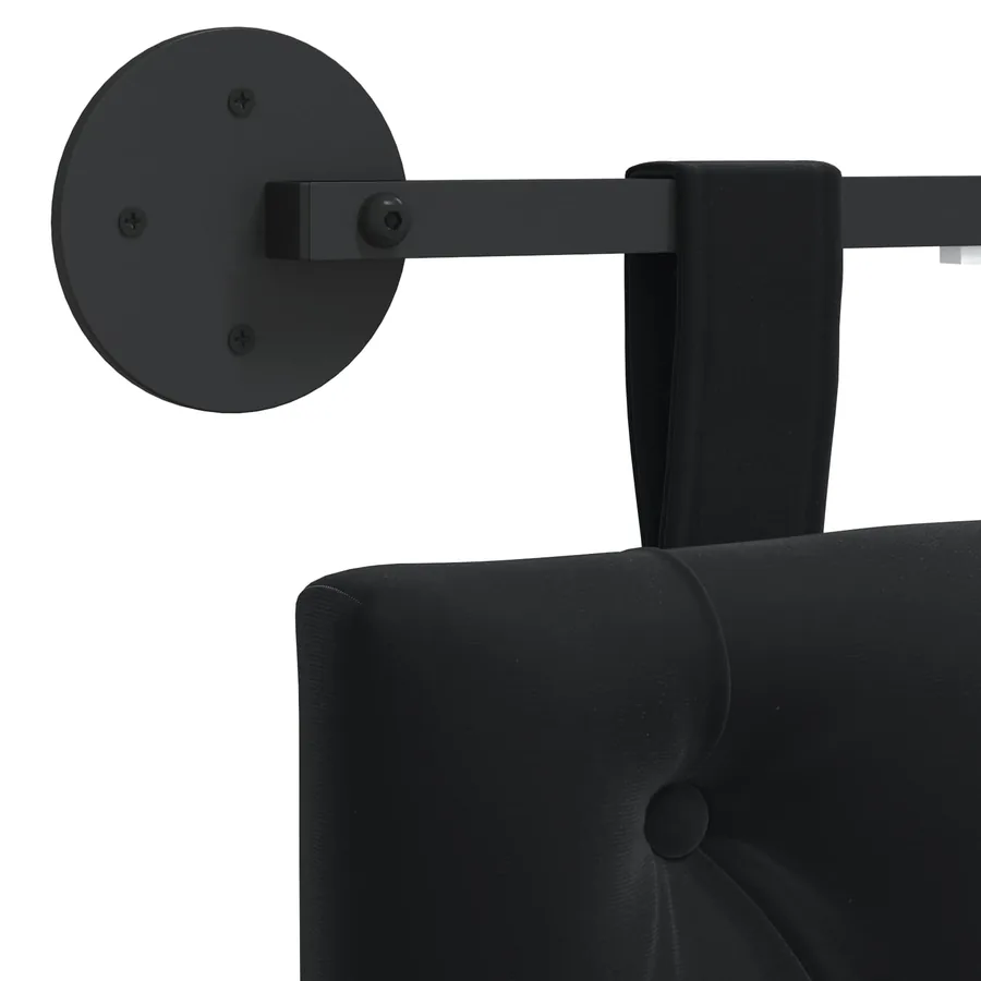 Tête de lit suspendue Avec lumière LED Noir Velours - 10