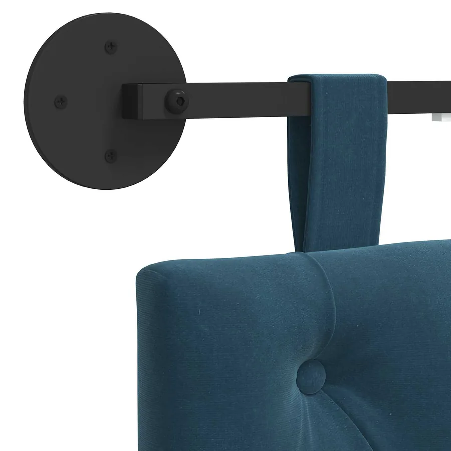 Tête de lit suspendue Avec lumière LED Bleu Velours - 8