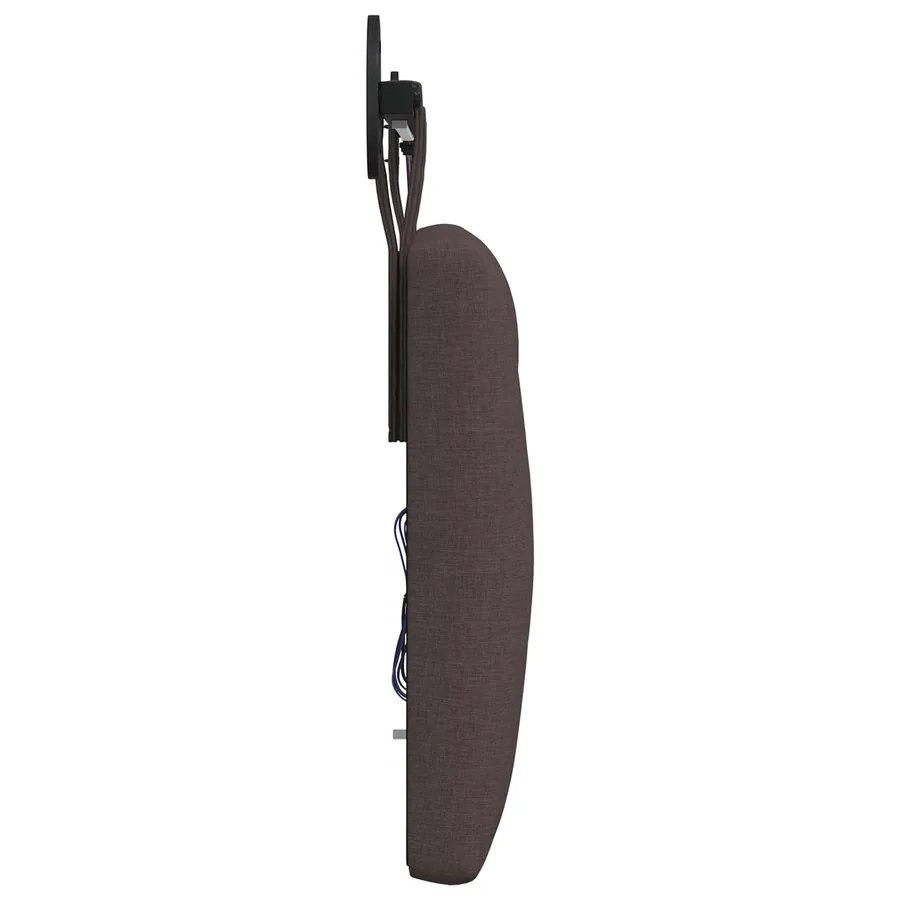 Tête de lit suspendue Avec lumière LED Marron foncé Tissu - 7