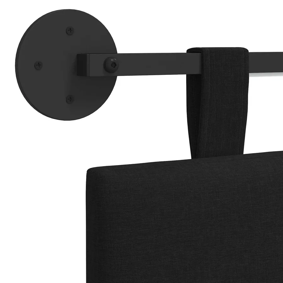 Tête de lit suspendue Avec lumière LED Noir Tissu - 8