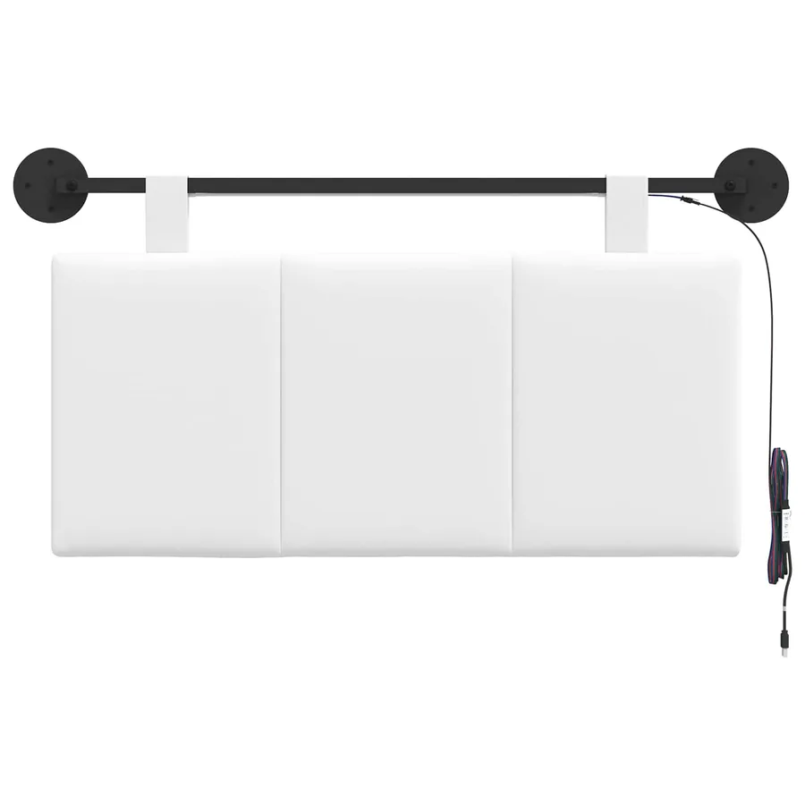 Tête de lit suspendue Avec lumière LED Blanc Tissu - 6