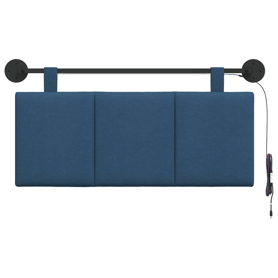 Tête de lit suspendue Avec lumière LED Bleu Tissu - 6