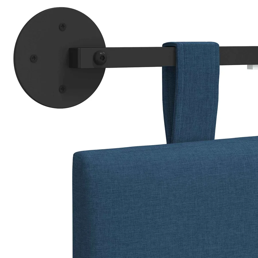 Tête de lit suspendue Avec lumière LED Bleu Tissu - 8