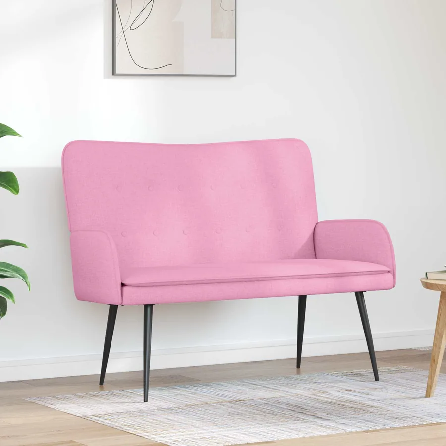 Sofa 2 places Rose 115 x 61 x 87 cm Tissu