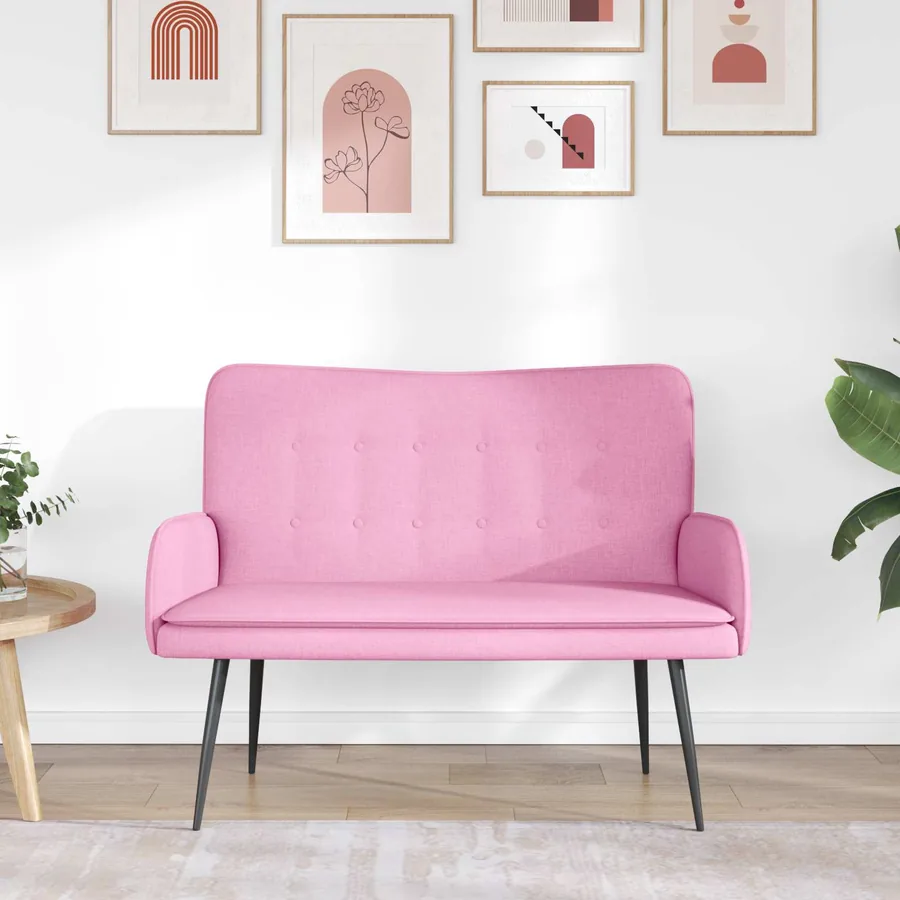 Sofa 2 places Rose 115 x 61 x 87 cm Tissu - 3