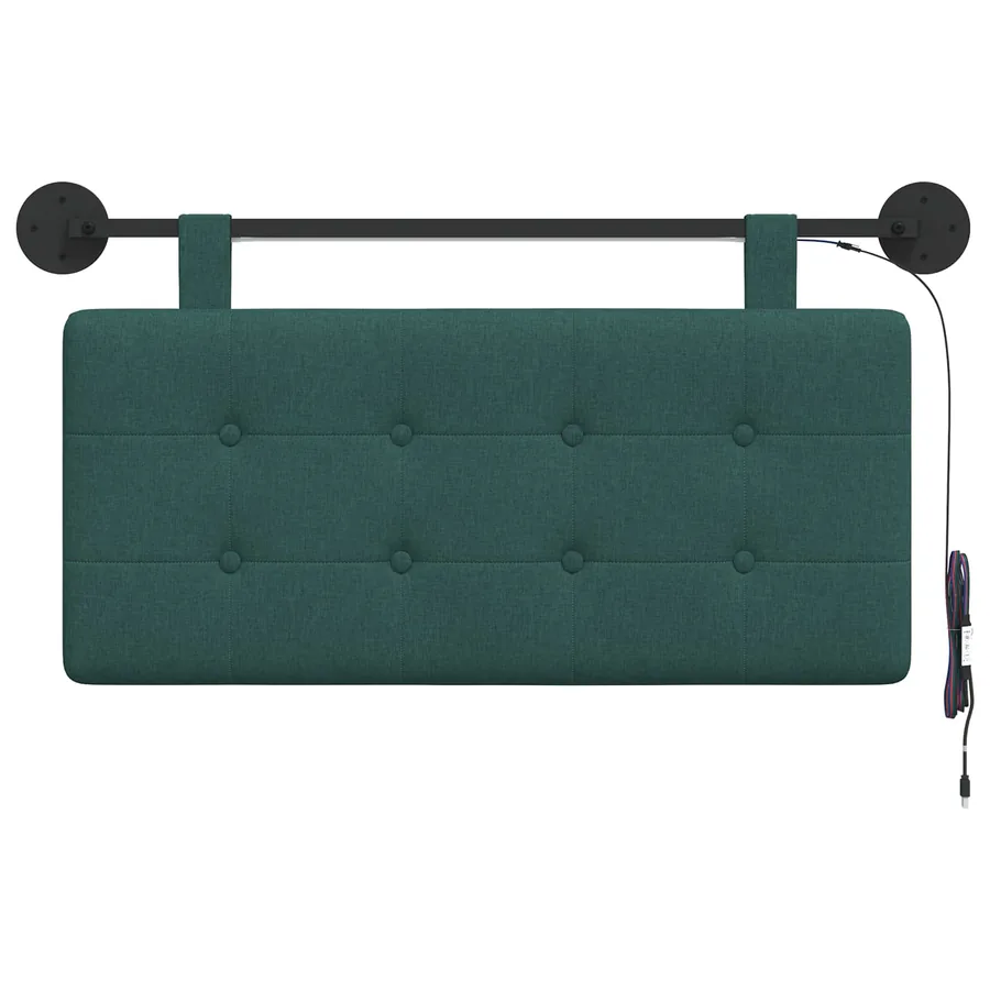 Tête de lit suspendue Avec lumière LED Vert foncé Tissu - 6