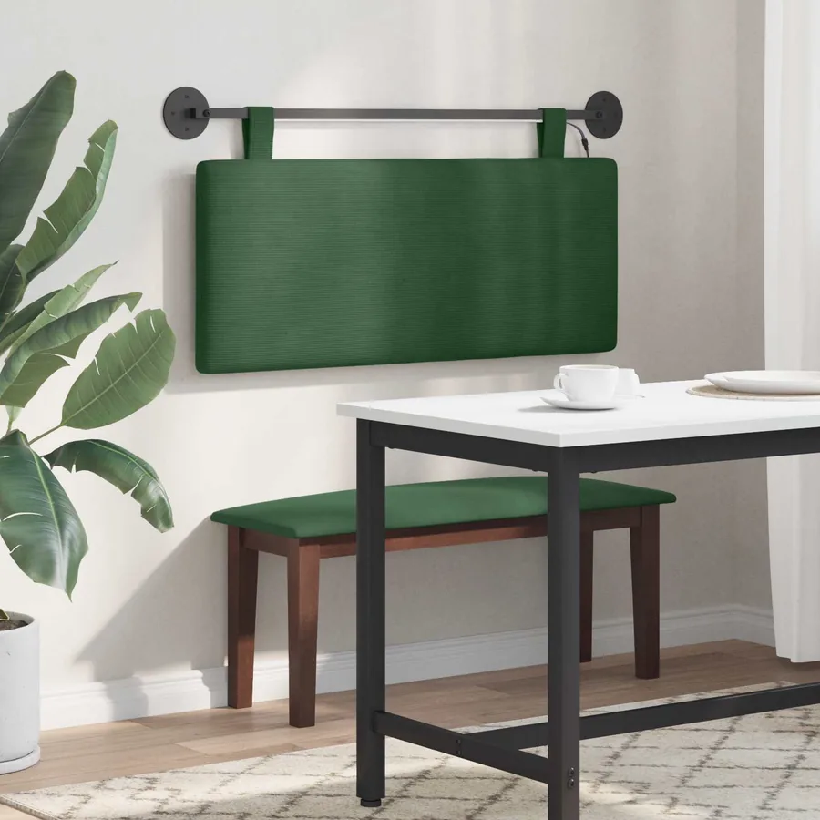 Tête de lit suspendue Vert Jungle Tissu en velours côtelé - 4