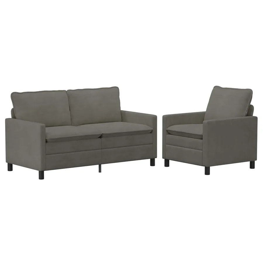 Ensemble de Canapés 2 pcs Gris clair Tissu - 2