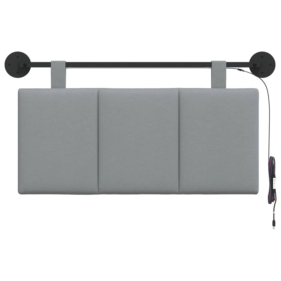 Tête de lit suspendue Avec lumière LED Gris clair Tissu - 6