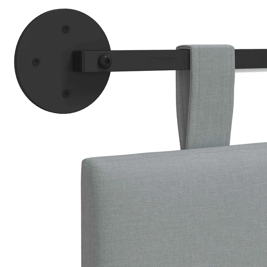 Tête de lit suspendue Avec lumière LED Gris clair Tissu - 8