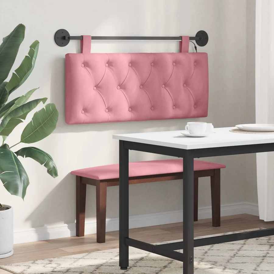 Tête de lit suspendue Avec lumière LED Rose Velours - 4