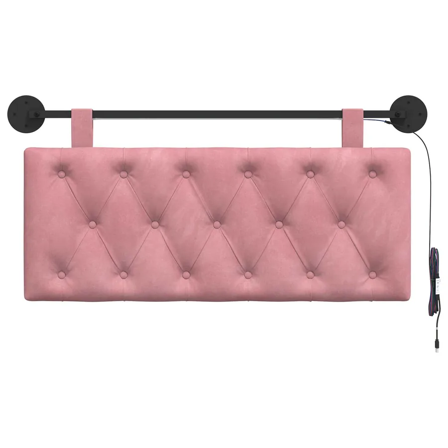 Tête de lit suspendue Avec lumière LED Rose Velours - 6