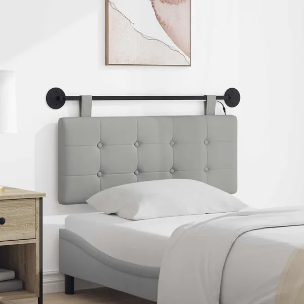 Tête de lit suspendue Gris nuage Tissu