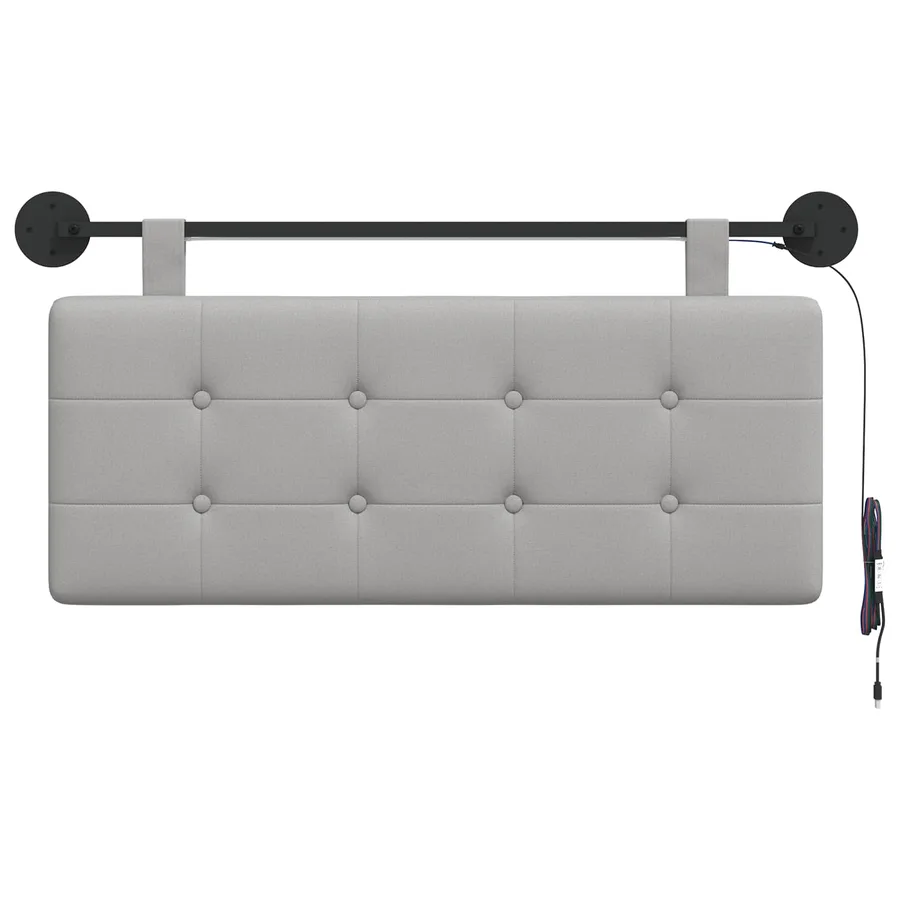 Tête de lit suspendue Gris nuage Tissu - 6
