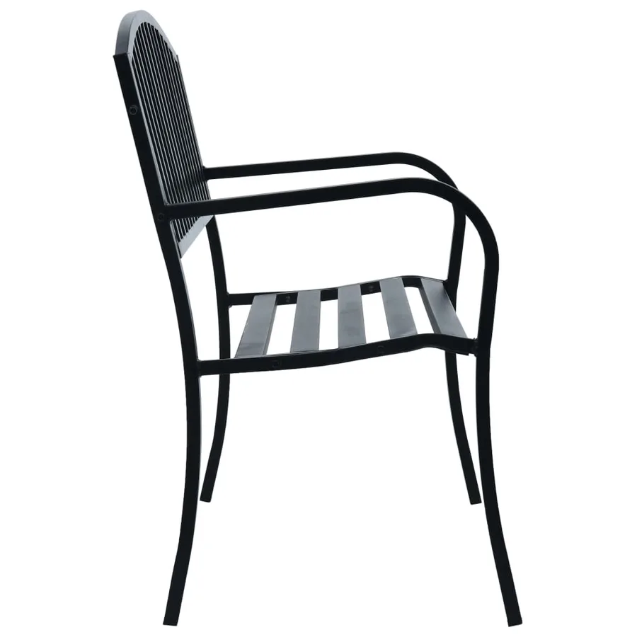 Banc de jardin 125 cm Noir Acier - 3