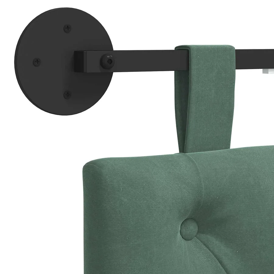 Tête de lit suspendue Avec lumière LED Vert Mer Velours - 10
