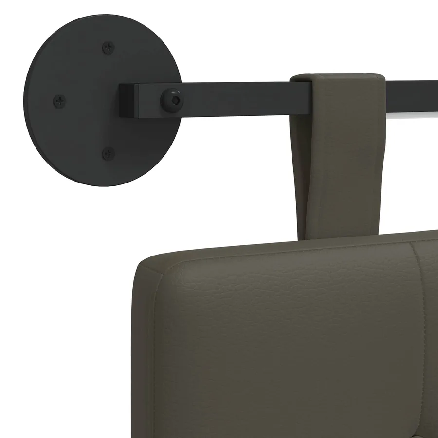 Tête de lit suspendue Avec lumière LED Gris Simili cuir - 10