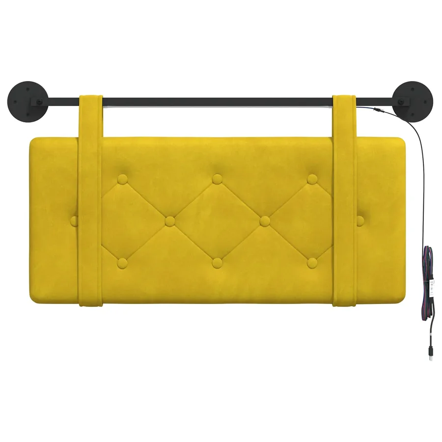 Tête de lit suspendue Avec lumière LED Jaune Velours - 6