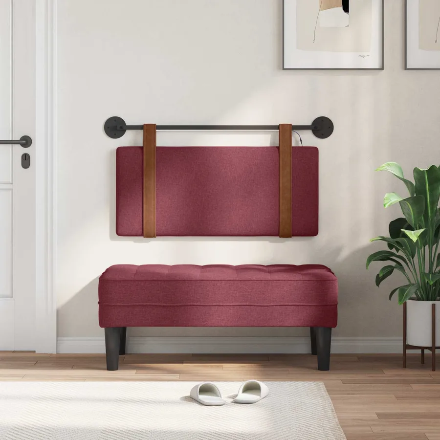 Tête de lit suspendue Avec lumière LED Bordeaux PU antique - 3