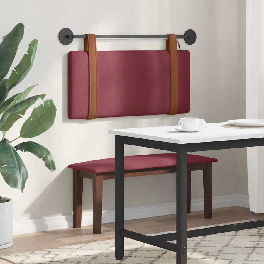 Tête de lit suspendue Avec lumière LED Bordeaux PU antique - 4