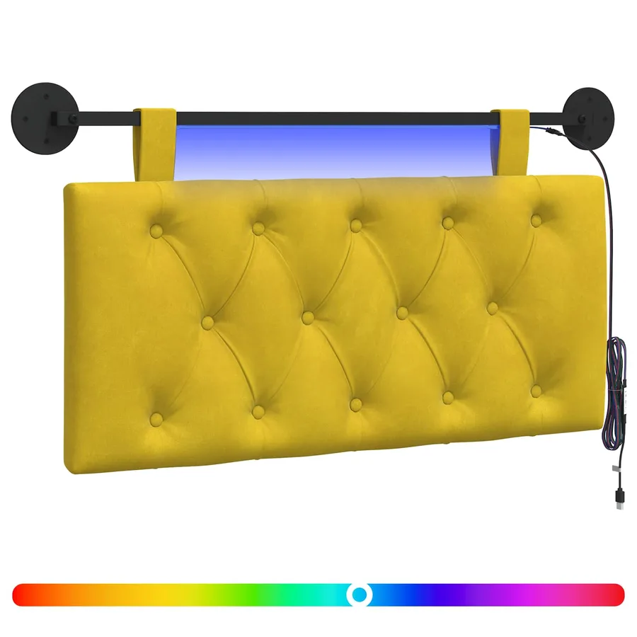 Tête de lit suspendue Avec lumière LED Jaune Velours - 2