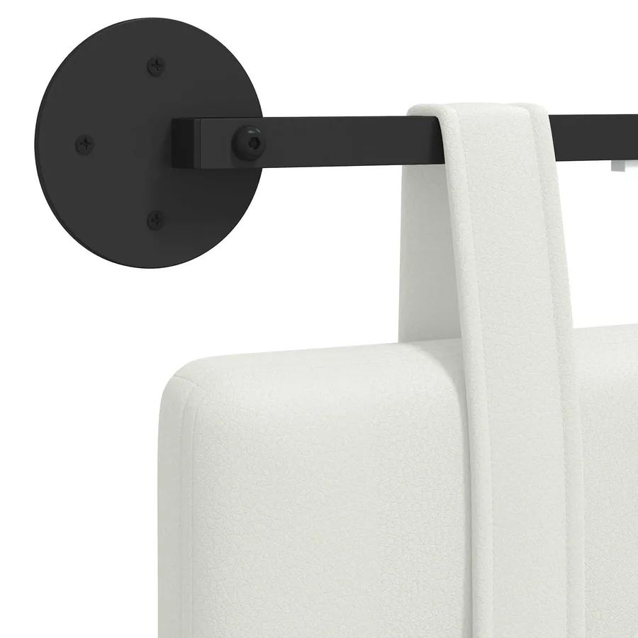 Tête de lit suspendue Avec lumière LED Blanc Simili cuir - 10