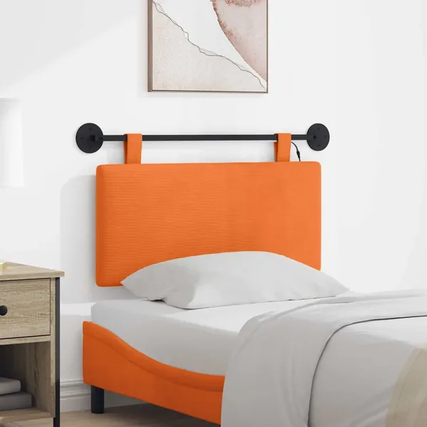 Tête de lit suspendue Orange Tissu en velours côtelé