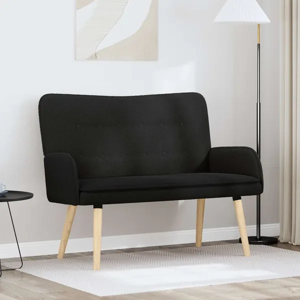 Sofa 2 places Noir 115 x 61 x 87 cm Bouclé