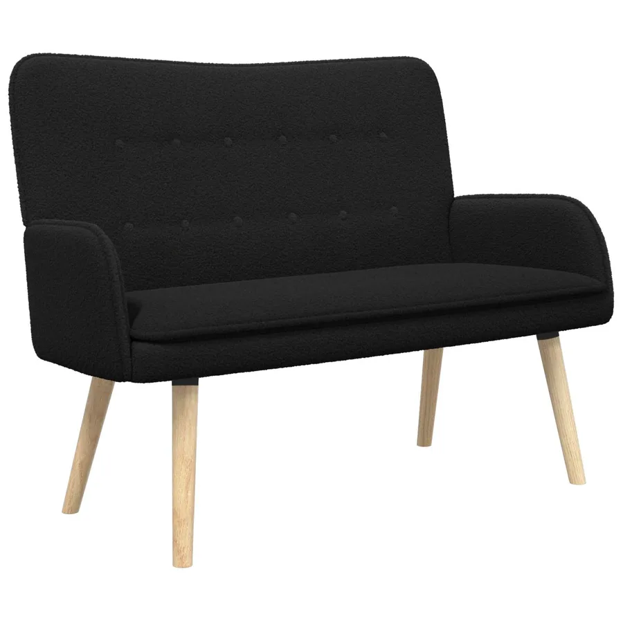 Sofa 2 places Noir 115 x 61 x 87 cm Bouclé - 2
