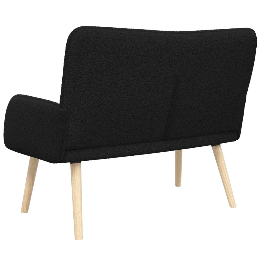 Sofa 2 places Noir 115 x 61 x 87 cm Bouclé - 6