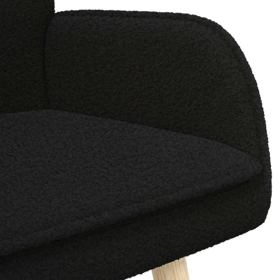 Sofa 2 places Noir 115 x 61 x 87 cm Bouclé - 7