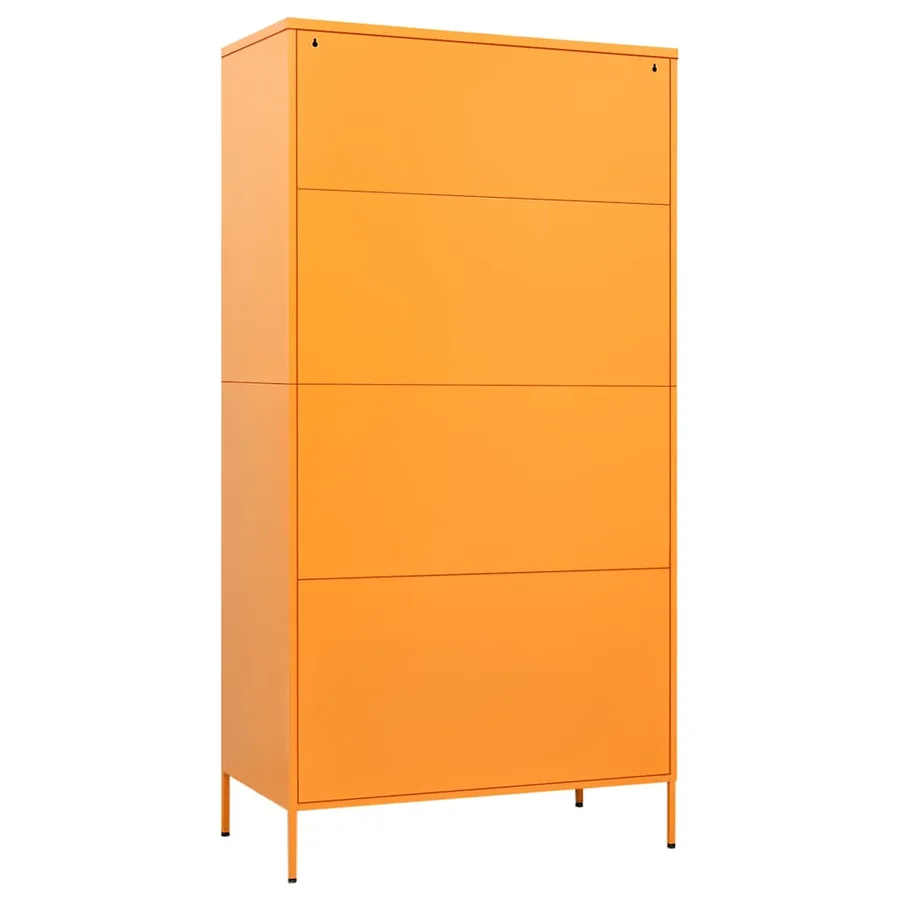 Garde-robe Jaune moutarde 90x50x180 cm Acier - 5