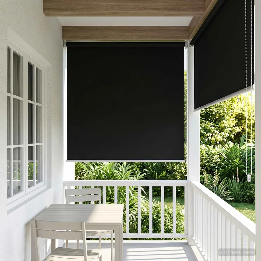 Store roulant extérieur protection UV Noir 85 x 230 cm (L x H)