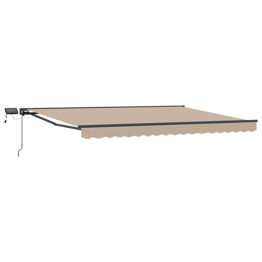 Cadre de store manuel avec LEDs Beige et Anthracite 4 × 3,5 m - 2