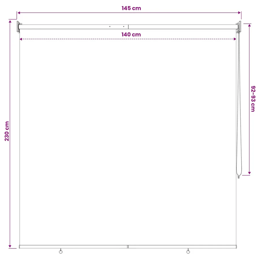Store roulant extérieur protection UV Anthracite Polyester - 12