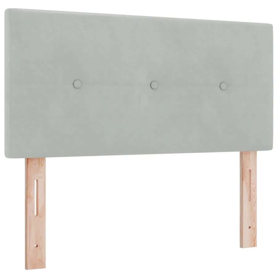Lit boxspring avec matelas Gris clair 120 x 200 cm Velours - 3