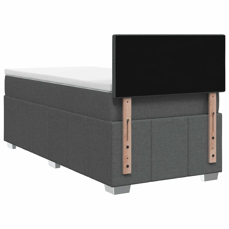 Lit boxspring avec matelas Gris foncé 90 x 200 cm Tissu - 7