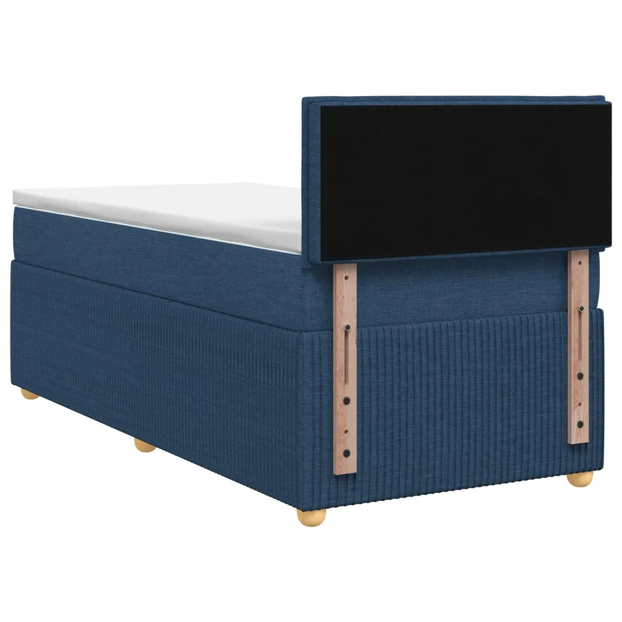 Lit boxspring avec matelas Bleu 90 x 200 cm Tissu - 7