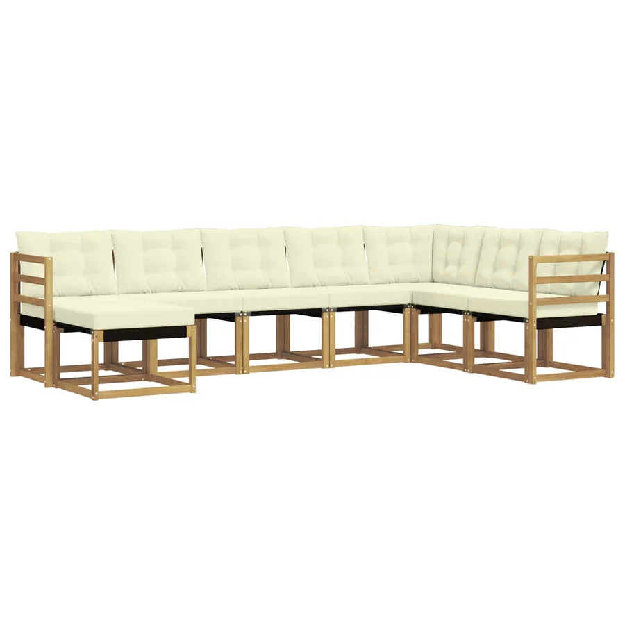 Ensemble de canapés d'extérieur 8 pcs Blanc et crème - 2