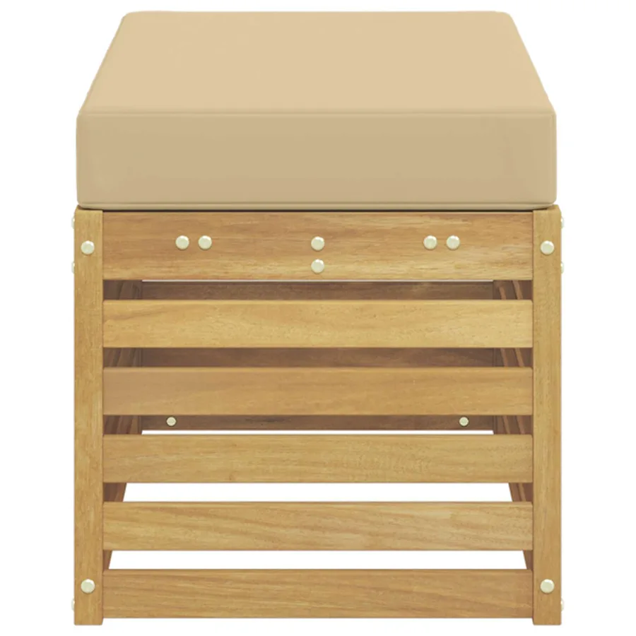 Banc de Jardin Blanc 80 x 43 x 45 cm Bois d'Acacia Massif - 4