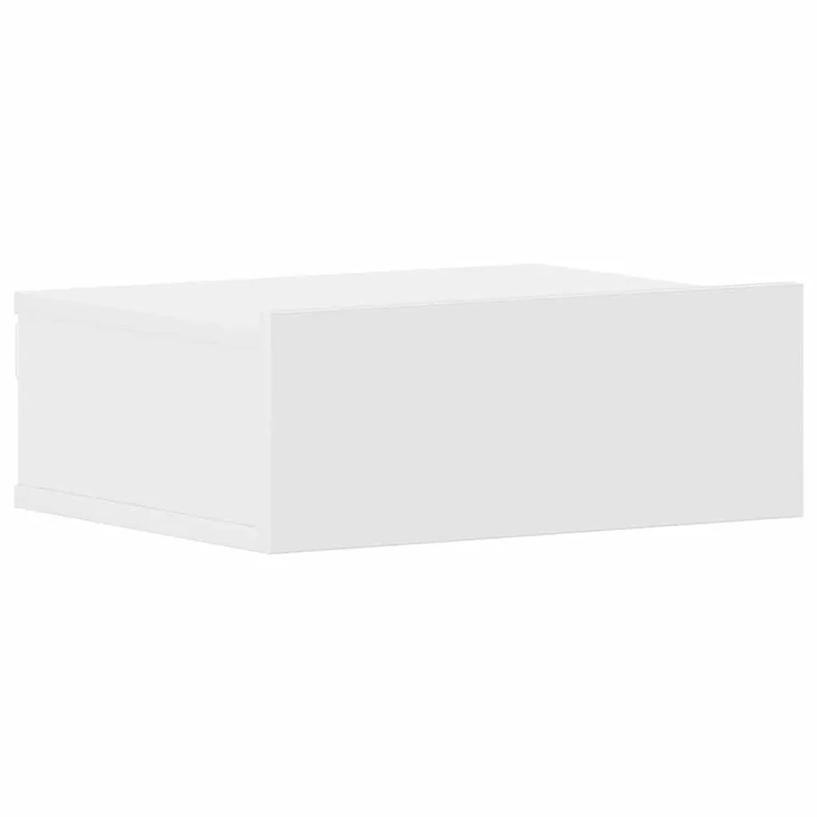 Tables de chevet flottantes 2 pcs Blanc bois d’ingénierie - 5