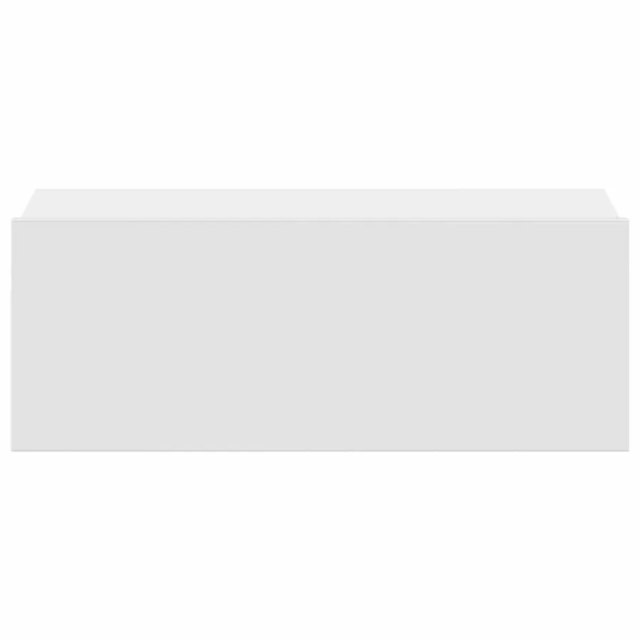 Tables de chevet flottantes 2 pcs Blanc bois d’ingénierie - 7