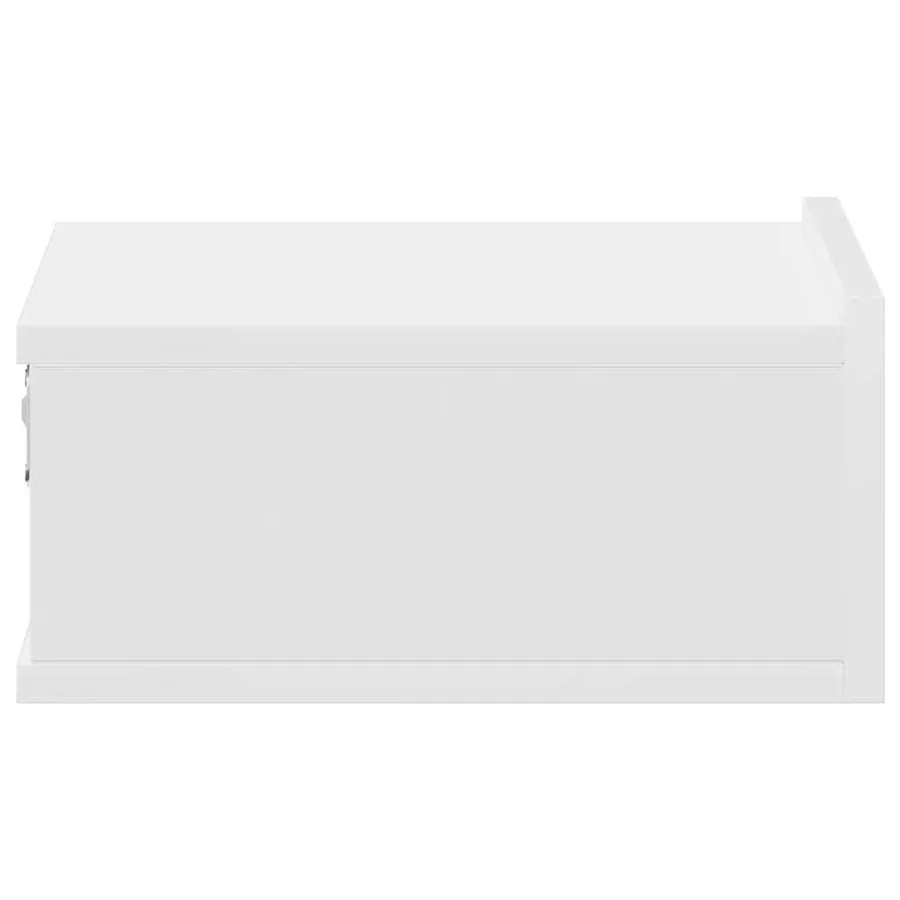 Tables de chevet flottantes 2 pcs Blanc bois d’ingénierie - 8
