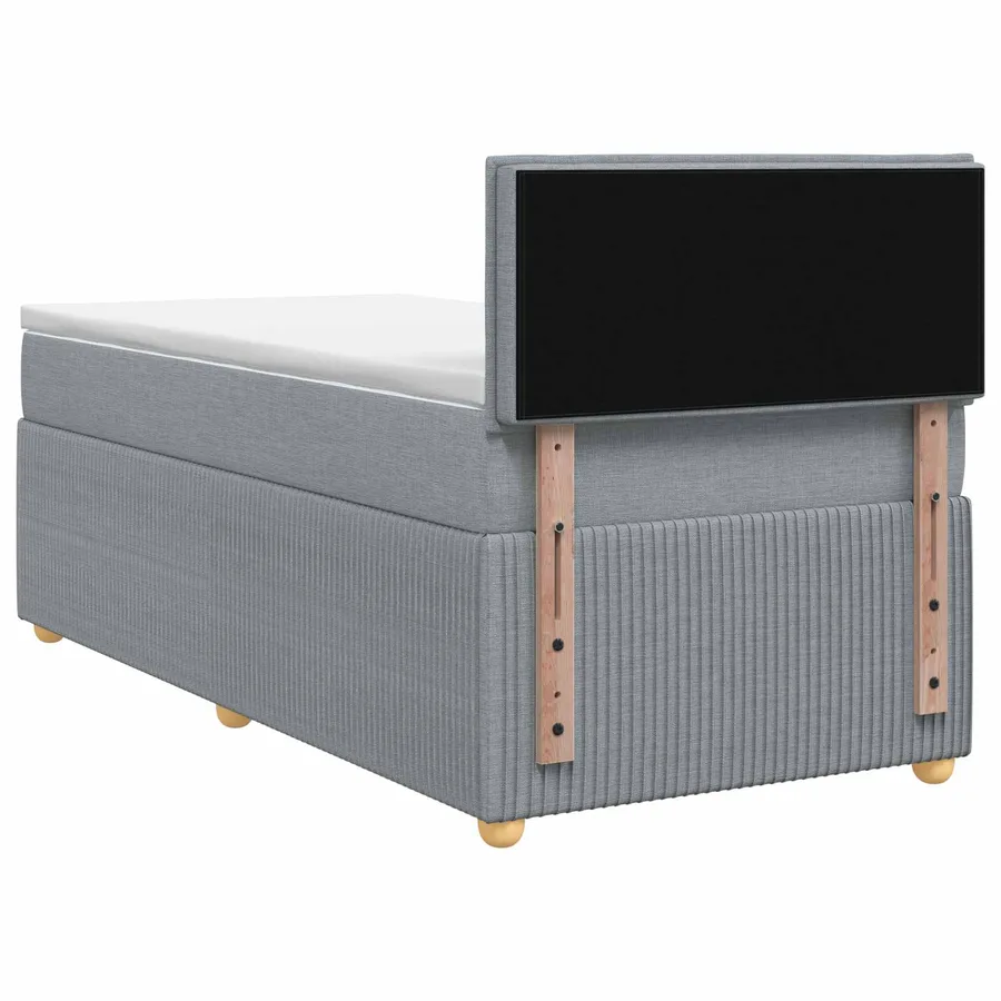 Lit boxspring avec matelas Gris clair 90 x 200 cm Tissu - 7