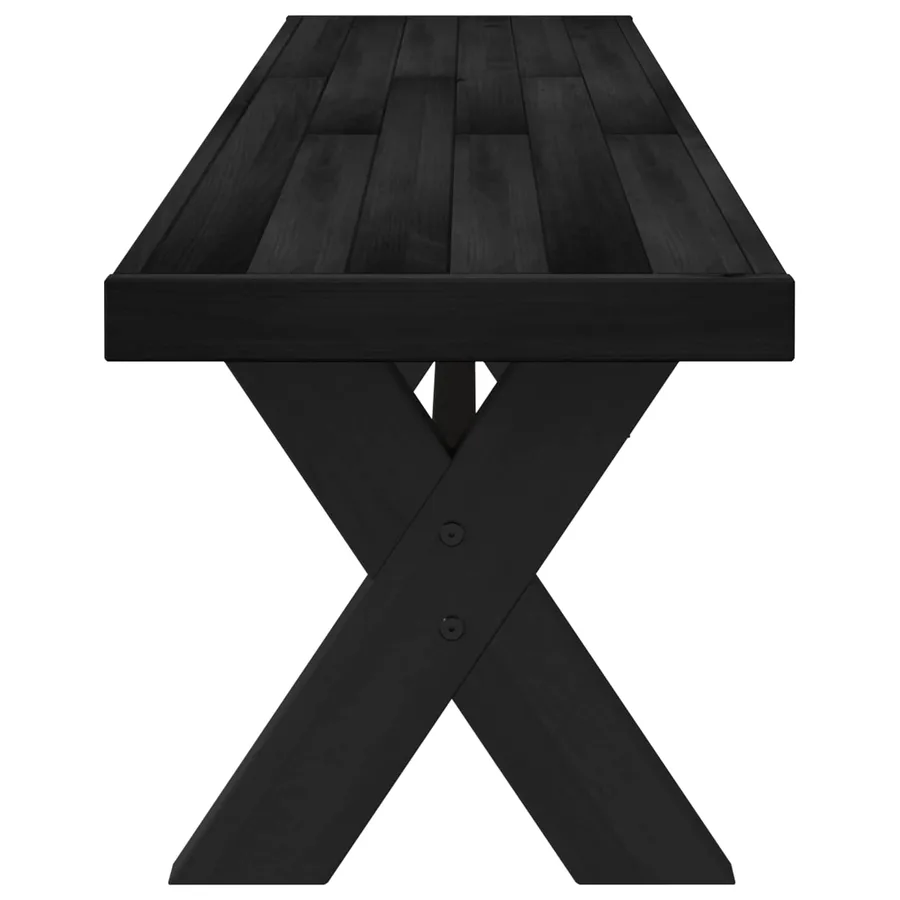 Banc de salle à manger NOAIN 180 x 41 x 45 cm Pin massif Noir - 4