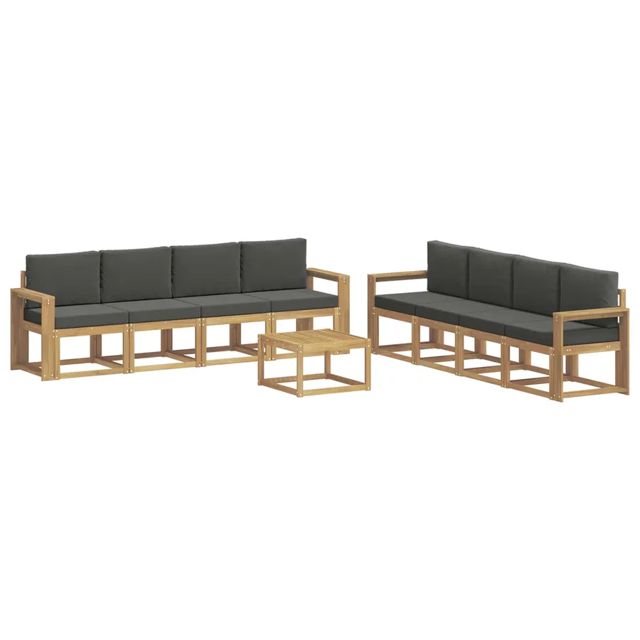 Ensemble de canapés d'extérieur 9 pcs Blanc et anthracite - 2